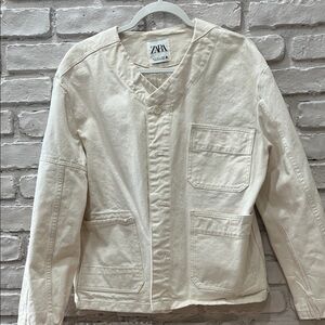 Zara Off-White Denim Jacket